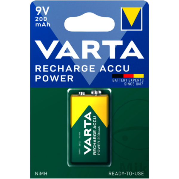 Akku-Gerätebatterie 9V Ni-MH Varta