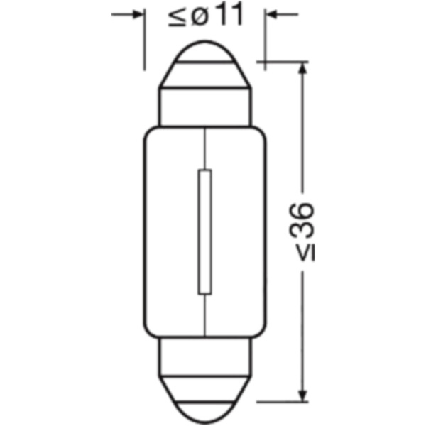 Lampe 12V5W SV8.5-8 Osram 2er Blister JMP 1590130 36 mm LG_2