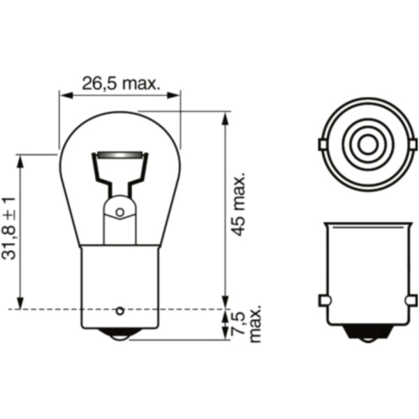 Lampe 12V21W BA15S gelb_1