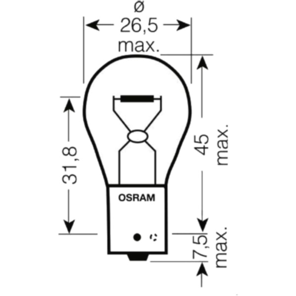 Lampe 12V21W BAU15S gelb 7507ULT_1