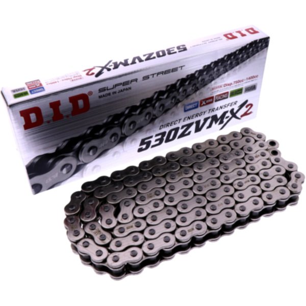 DID X-RING CHAIN SILVER/SILVER 530ZVMX2 METRE