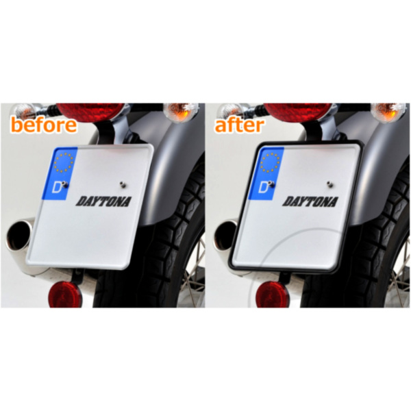 Number plate reinforcement black daytona