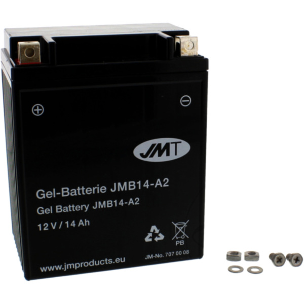 Motorcycle Battery YB14-A2 GEL JMT fitting for Kymco MXU OnroadLOF 300 Z91000 2020, 20,4 PS, 15 kw