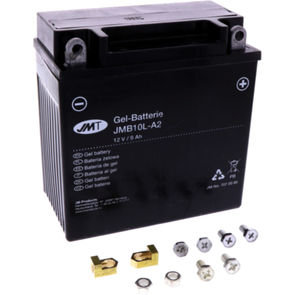 Motorradbatterie YB10L-A2 Gel JMT passend für Suzuki GSX Katana 400 GS40XF 1981, 42 PS, 31 kw