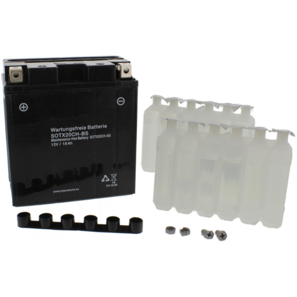 Motorradbatterie YTX20CH-BS 6ON passend für Piaggio MP3  400 M64200 2010, 32,6 PS, 24 kw
