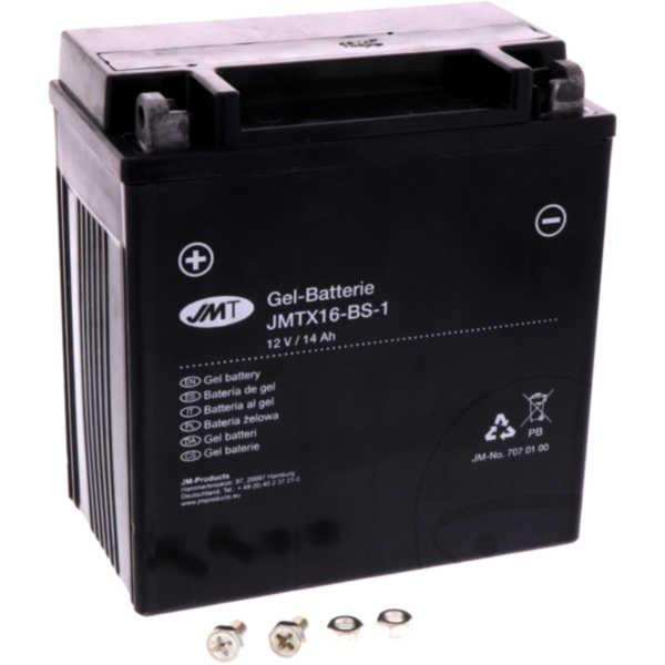 Motorradbatterie YTX16-BS-1 Gel JMT