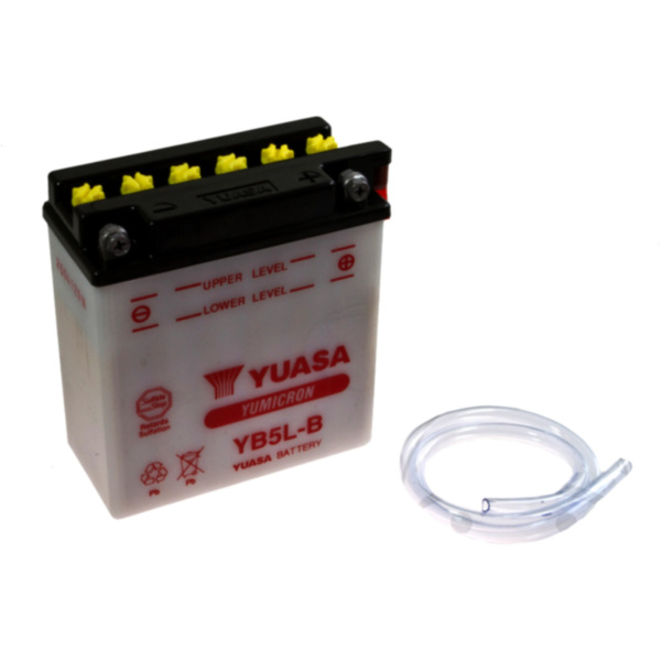 Motorradbatterie YB5L-B Yuasa passend für Yamaha YBR  125 RE031 2005, 12 PS, 8,8 kw