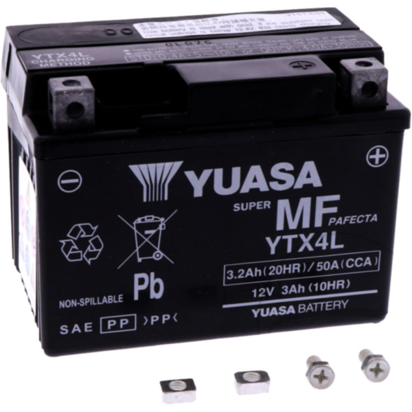 Batterie Motorrad YTX4L wet Yuasa passend für MBK YN Ovetto 100 SB042 2000, 6,8 PS, 5 kw