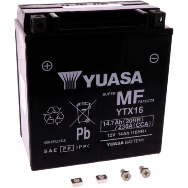 Battery motorcycle ytx16 wet yu fitting for Piaggio MP3  400 M64200 2010, 32,6 PS, 24 kw