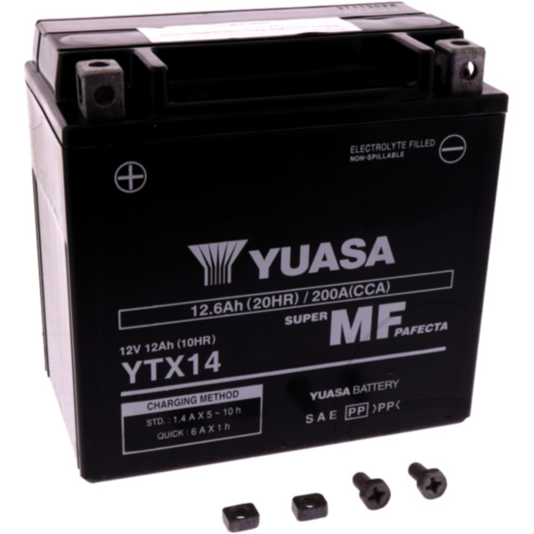 Battery motorcycle ytx14 wet yu fitting for Piaggio MP3  400 M64200 2010, 32,6 PS, 24 kw