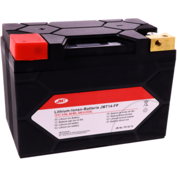 Batterie Motorrad JMT14-FP JMT Lithium-Ionen mit Anzeige passend für Piaggio MP3  400 M64200 2010, 32,6 PS, 24 kw