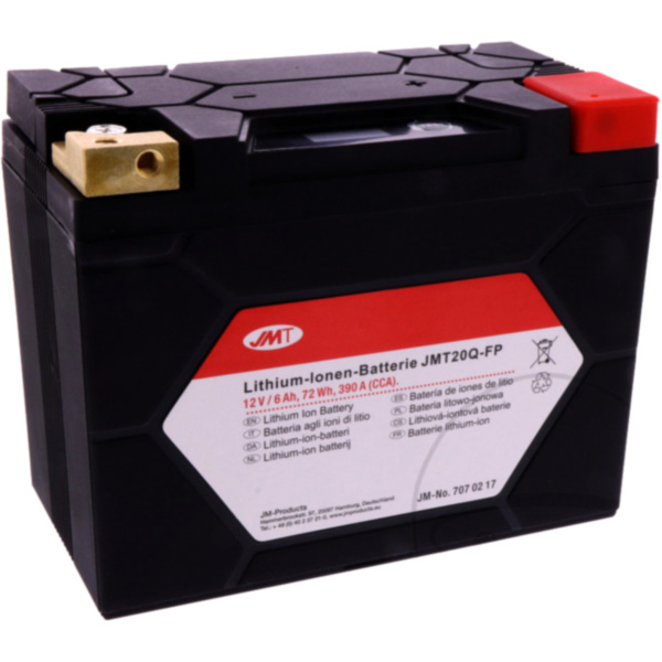 Batterie Motorrad JMT20Q-FP JMT Lithium-Ionen mit Anzeige passend für Yamaha XV Wild Star 1600 VP081 2002, 63 PS, 46 kw