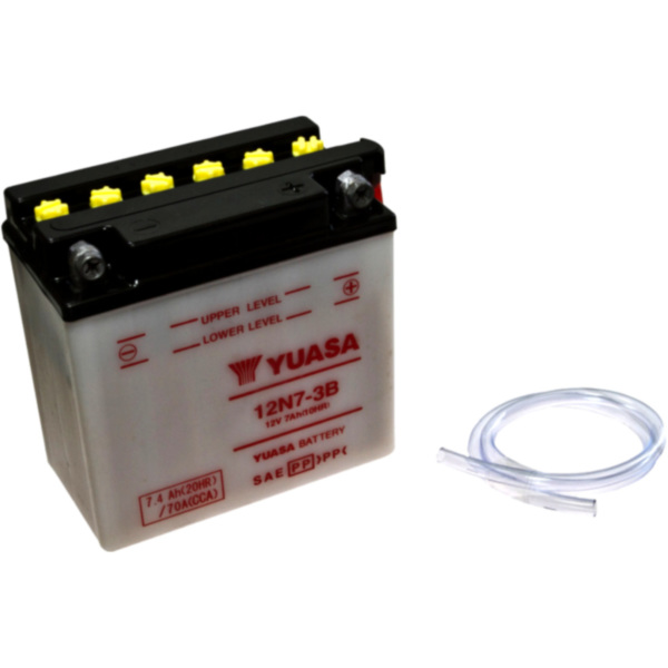 Motorcycle Battery 12N7-3B YUASA fitting for Kreidler Florett Eco 80 LK600 1982, 8,2 PS, 6 kw