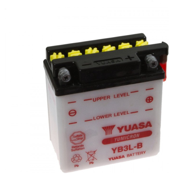 Motorcycle Battery YB3L-B YUASA fitting for Yamaha XT Edition 500 1U6 1989, 27 PS, 20 kw