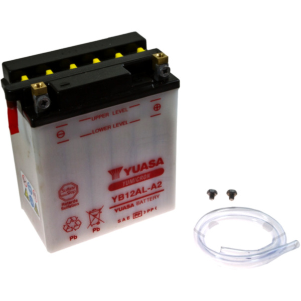 Motorradbatterie YB12AL-A2 Yuasa passend für Peugeot Elystar  150 VGA H2AC 2005, 14,3 PS, 10,5 kw