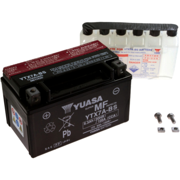 Motorcycle Battery YTX7A-BS YUASA fitting for Kymco Cobra Racer 100  2000, 8,8 PS, 6,5 kw