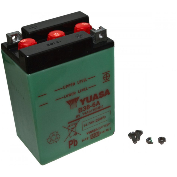 Motorcycle Battery B38-6A YUASA fitting for Triumph T140 Royal Wedding 750  1981, 49 PS, 36 kw