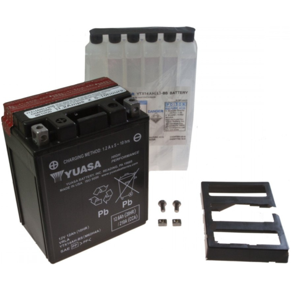 Motorcycle Battery YTX14AH-BS YUASA fitting for Arctic Cat/Textron Cat 4WD 650  2005, 