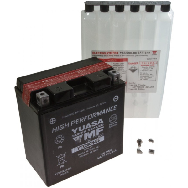 Motorradbatterie YTX20CH-BS Yuasa passend für Piaggio MP3  400 M64200 2010, 32,6 PS, 24 kw