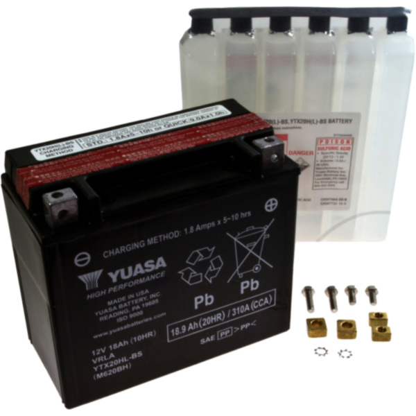 Motorcycle Battery YTX20HL-BS YUASA fitting for Kymco MXU LOF 450 Z30000 2012, 30 PS, 22 kw