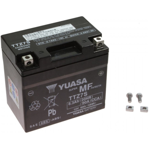 Motorcycle Battery TTZ7S YUASA fitting for HM-Moto CSF Locusta 125  2016, 14,7 PS, 10,8 kw