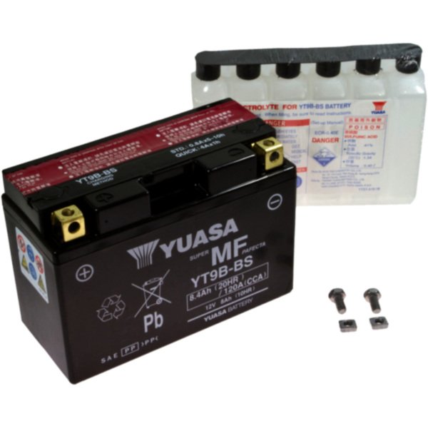 Motorradbatterie YT9B-BS Yuasa passend für Yamaha MT-03  660 RM025 2007, 34 PS, 25 kw