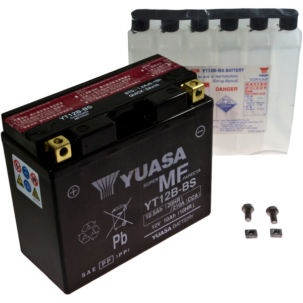 Motorcycle Battery YT12B-BS DRY YUASA fitting for Ducati Monster  696 M500AA/M501AA 2008, 80 PS, 58,8 kw