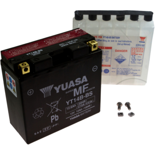 Motorradbatterie YT14B-BS Yuasa passend für Yamaha FJR ABS Elektronisches Fahrwerk 1300 RP286 2020, 146,2 PS, 107,5 kw