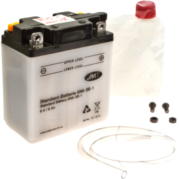 Motorradbatterie 6N6-3B-1 JMT passend für Yamaha XT  250 3Y3 1981, 22 PS, 16 kw