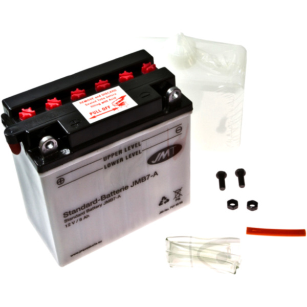 Motorcycle Battery YB7-A JMT fitting for Vespa PK Automatik E-Starter 125 VAM1T 1984, 8 PS, 6 kw