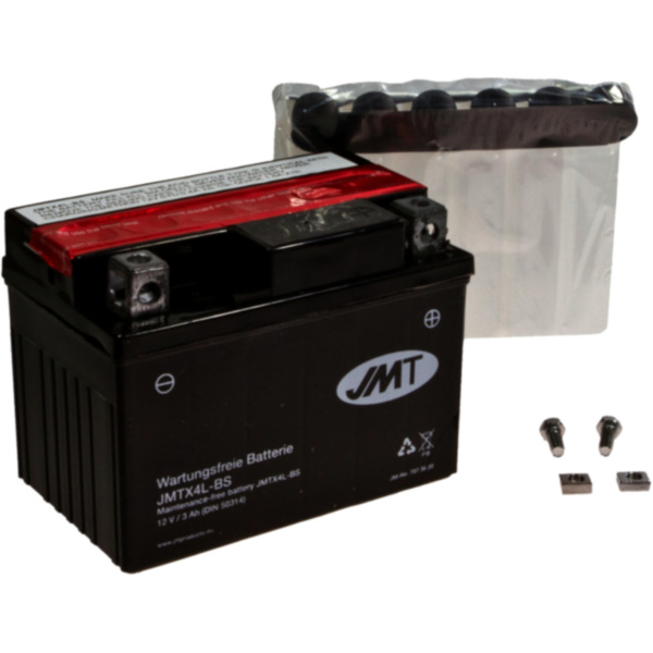 Motorradbatterie YTX4L-BS JMT passend für Kreidler Florett  25  2007, 2 PS, 1,5 kw