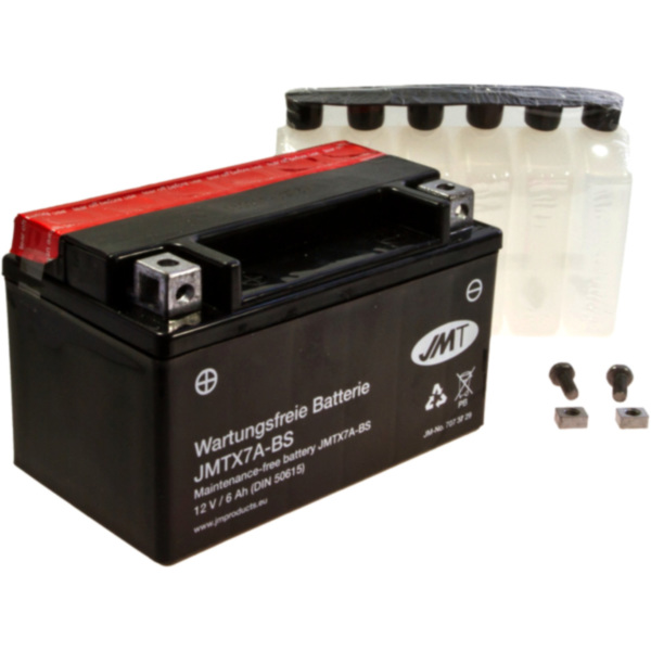 Motorcycle Battery YTX7A-BS JMT fitting for Motowell Crogen RS 50  2011, 5,3 PS, 3,9 kw