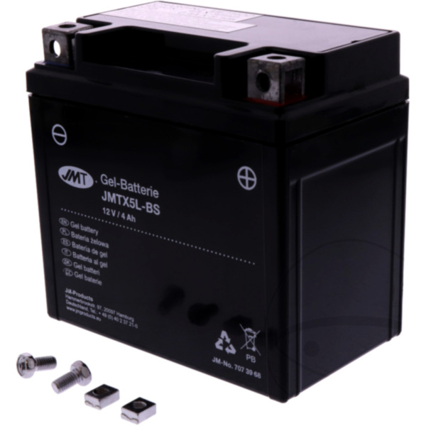 Motorradbatterie YTX5L-BS Gel JMT passend für Beta RR Racing 250 ZD3E3043 2015, 10,2 PS, 7,5 kw