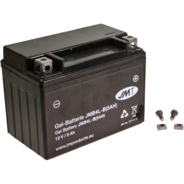 Motorradbatterie YB4L-B 5A Gel JMT passend für Pegasus R  25  2007, 3,8 PS, 2,8 kw