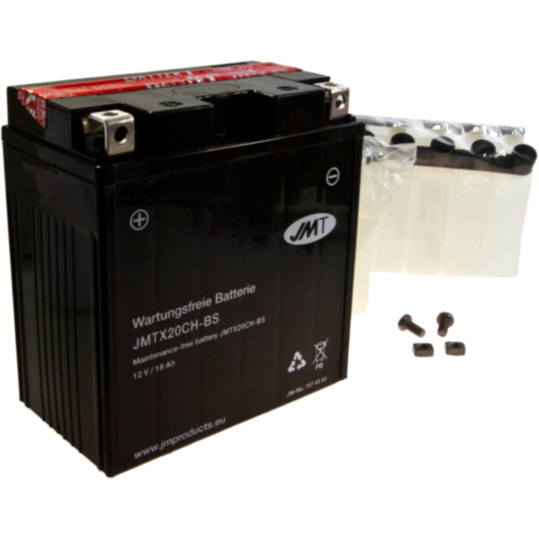 Motorradbatterie YTX20CH-BS JMT passend für Piaggio MP3  400 M64200 2010, 32,6 PS, 24 kw