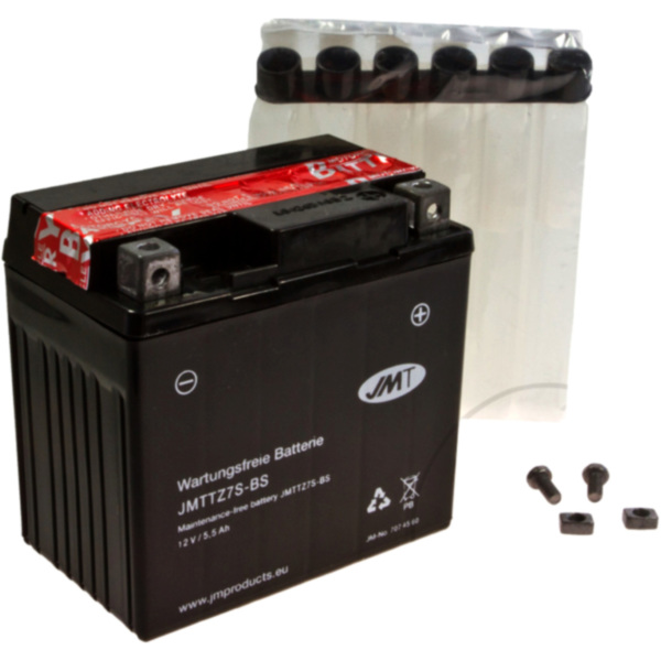 Motorcycle Battery TTZ7S-BS JMT fitting for HM-Moto CSF Locusta 125  2015, 14,7 PS, 10,8 kw