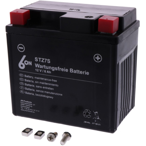 Motorradbatterie YTZ7S wet 6ON passend für HM-Moto CSF Locusta 125  2015, 14,7 PS, 10,8 kw