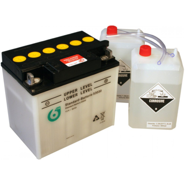 Motorcycle Battery 53030 6-ON
