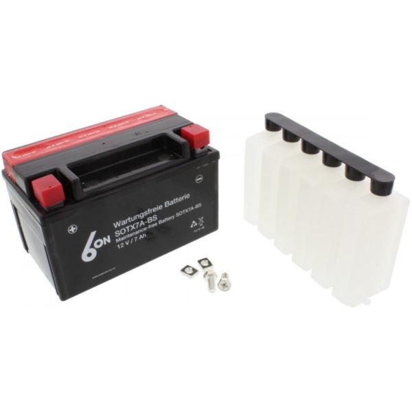 Motorcycle Battery YTX7A-BS 6-ON fitting for Kymco Agility ECS 50 U68000 2019, 3 PS, 2,2 kw