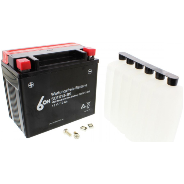 Motorradbatterie YTX12-BS 6ON passend für Daelim Freewing SQ125 S2 125  2005, 11,4 PS, 8,4 kw