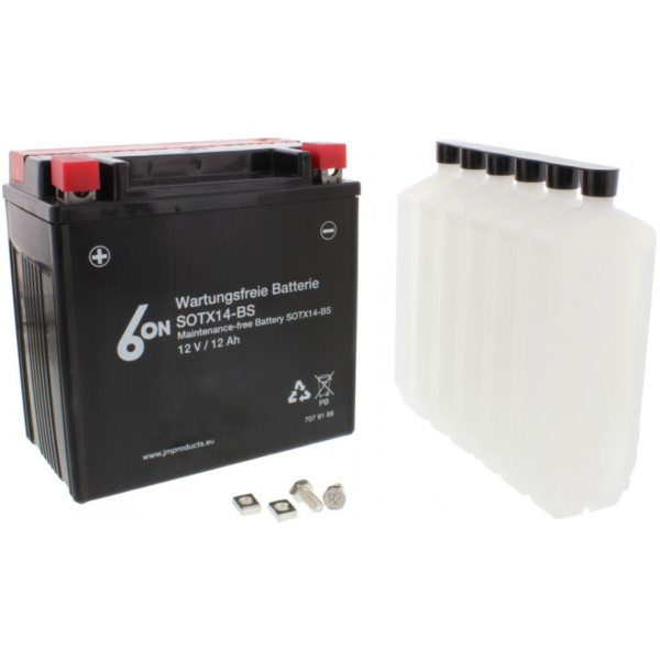 Motorcycle Battery YTX14-BS 6-ON fitting for Piaggio MP3  400 M64200 2010, 32,6 PS, 24 kw
