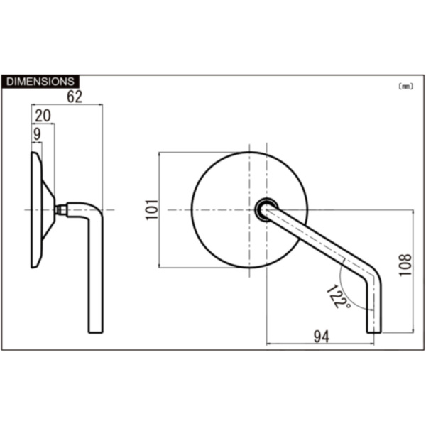 Spiegel schwarz links Universal Daytona 1014224_1