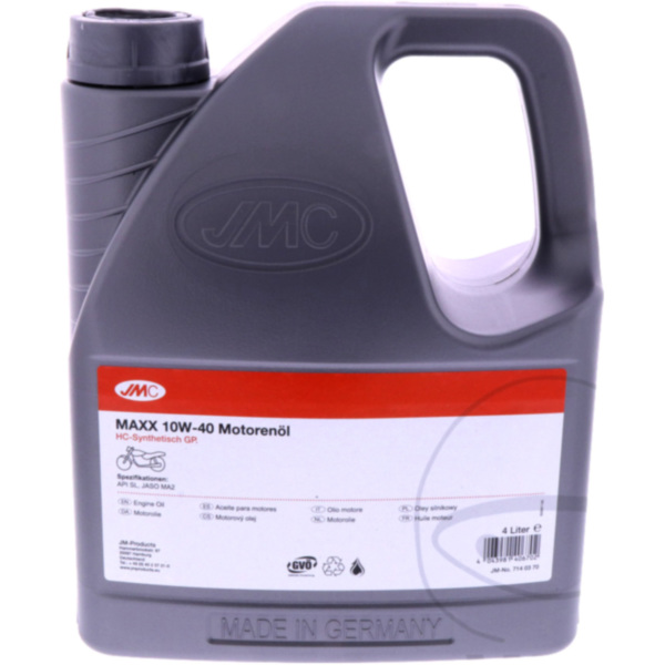 Motoröl 10W40 4T 4 Liter JMC passend für Kawasaki GPZ  500 EX500D 1998, 60/50/34/27 PS, 44/37/25/20 kw