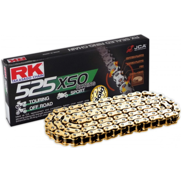 Rk x-ring chain gold/black 525xso 108l fitting for Honda CB  500 PC26 1994, 50 PS, 37 kw