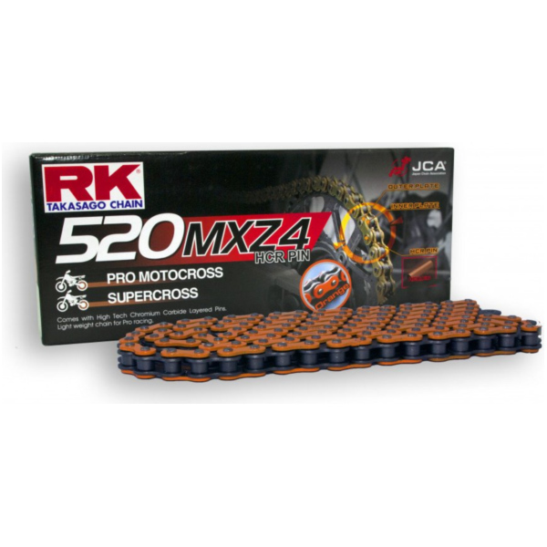 Rk racing chain orange 520 mxz4 118 left fitting for KTM SX  150  2014, 