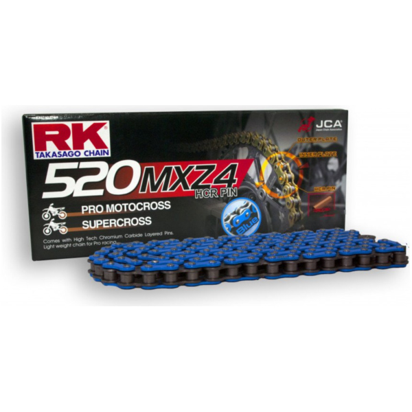 Motorradkette Antriebskette RK Standardkette blau 520 MXZ4/116