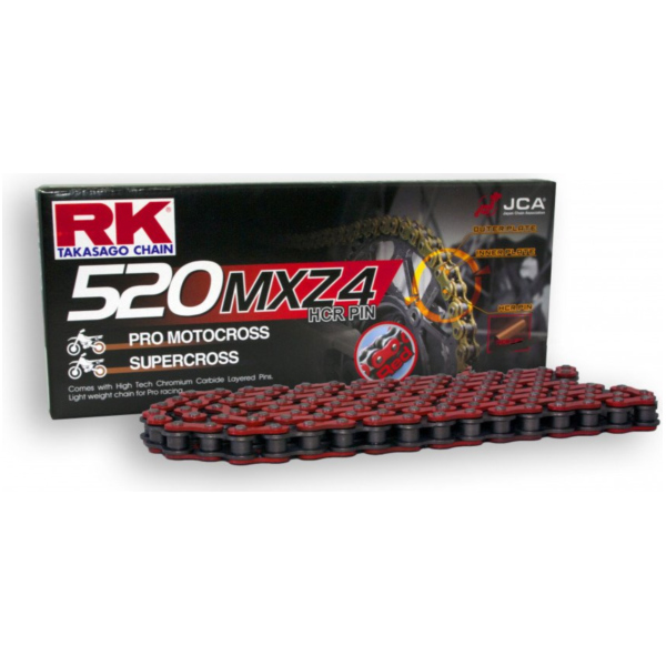 Rk racing chain red 520 mxz4 116l fitting for Honda CRF  250 ME11A 2007, 28 PS, 21 kw