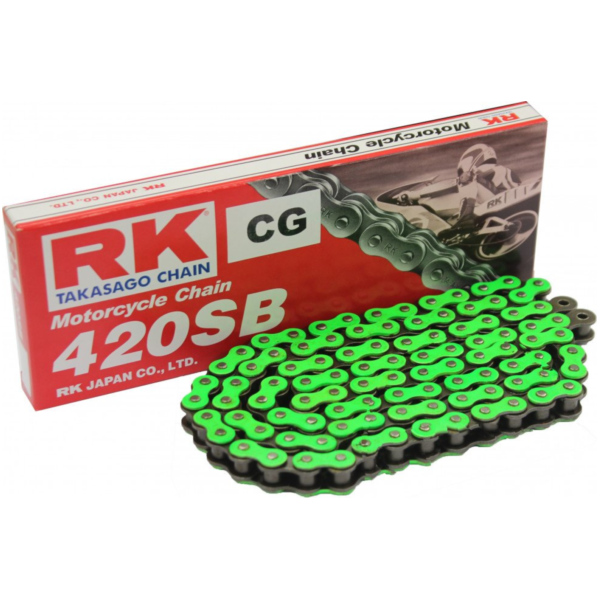 Motorradkette Antriebskette RK Standardkette grün 420 SB/124 CGRK420SB124