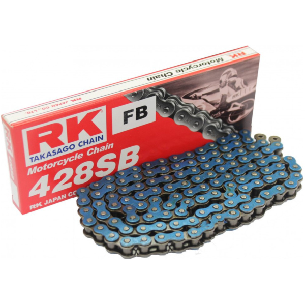 Motorradkette Antriebskette RK Standardkette blau 428 SB/136 passend für Sachs XTC Racing 125 675 1998, 15 PS, 11 kw