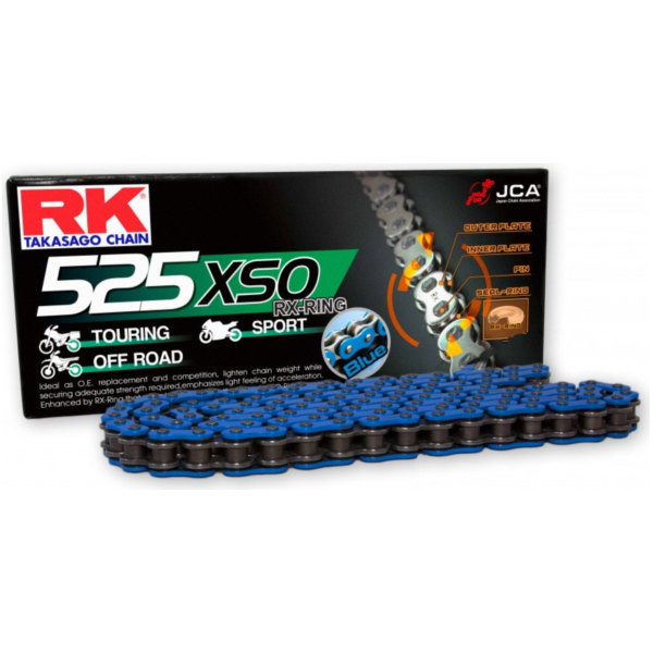 Rk x-ring chain blue 525xso/108 fitting for Suzuki SV  650 WVBY1321 2007, 72 PS, 53 kw